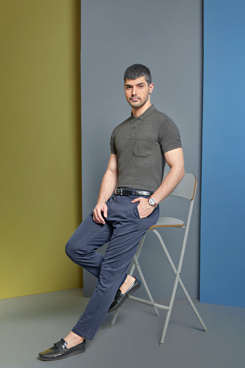 Buy 50 Soft Polo Tshirt With Pocket Anthracite Melange Truedesign