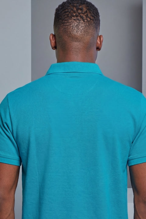 Buy 50 Soft Polo Tshirt With Pocket Aqua Blue Truedesign