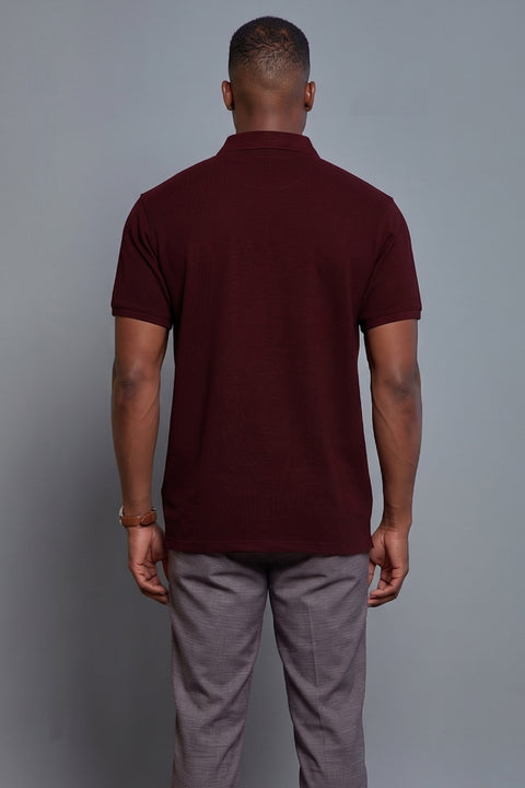 Buy 50 Soft Polo Tshirt With Pocket Bordeaux Wine Truedesign