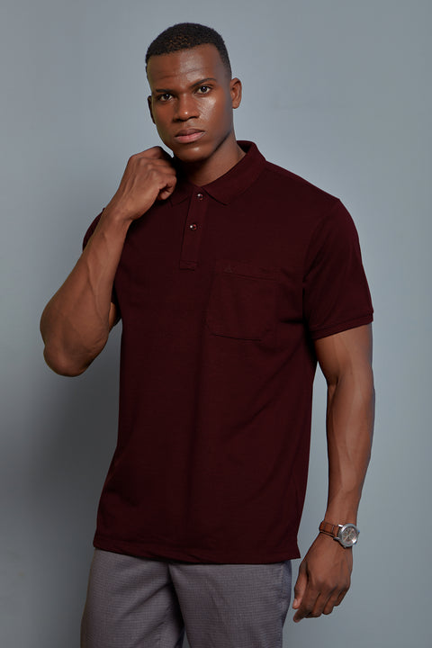Buy 50 Soft Polo Tshirt With Pocket Bordeaux Wine Truedesign