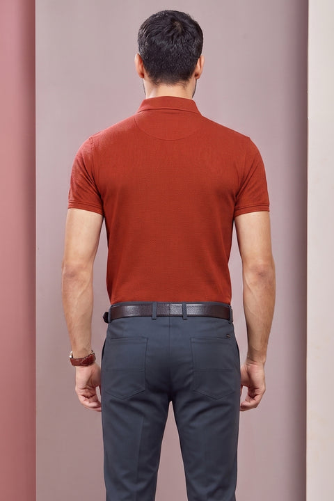 Buy 50 Soft Polo Tshirt With Pocket Burnt Orange Truedesign