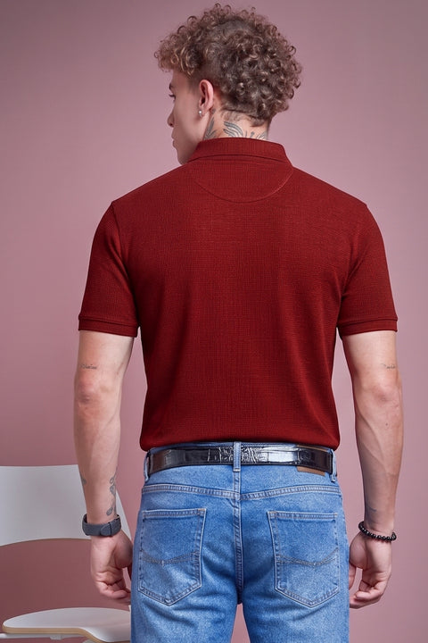Buy 50 Soft Polo Tshirt With Pocket Classic Maroon Truedesign