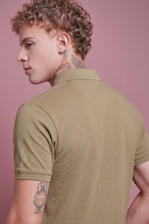 Buy 50 Soft Polo Tshirt With Pocket Cookie Brown Truedesign
