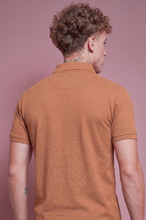 Buy 50 Soft Polo Tshirt With Pocket Copper Brown Truedesign