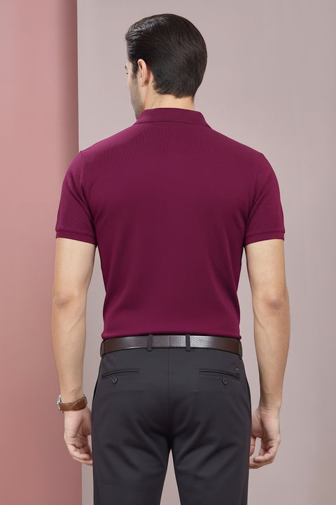 Buy 50 Soft Polo Tshirt With Pocket Dark Magenta Truedesign