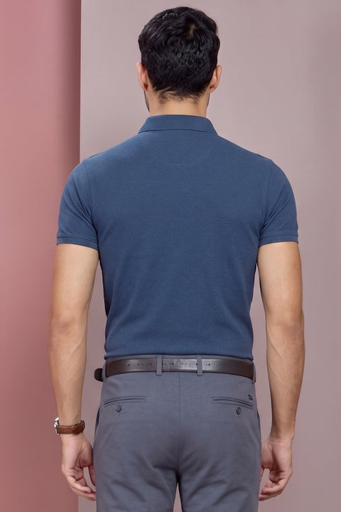 Buy 50 Soft Polo Tshirt With Pocket Denim Melange Truedesign