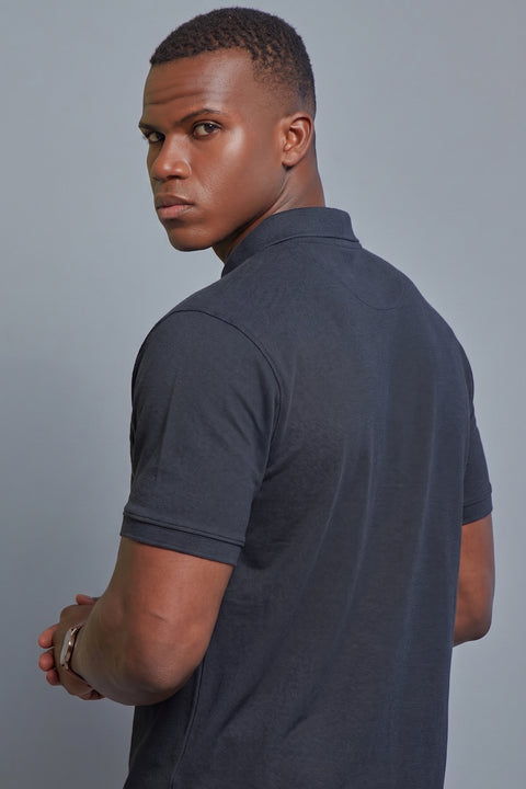 Buy 50 Soft Polo Tshirt With Pocket Ebony Grey Truedesign