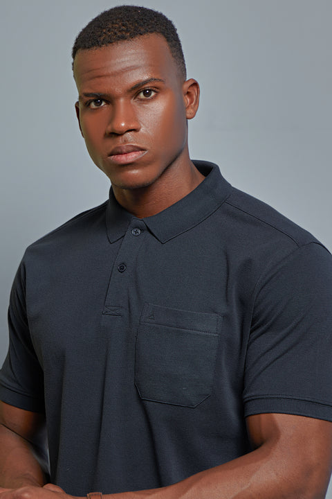 Buy 50 Soft Polo Tshirt With Pocket Ebony Grey Truedesign