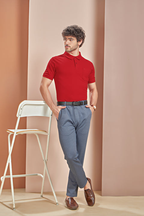 Buy 50 Soft Polo Tshirt With Pocket Electric Red Truedesign