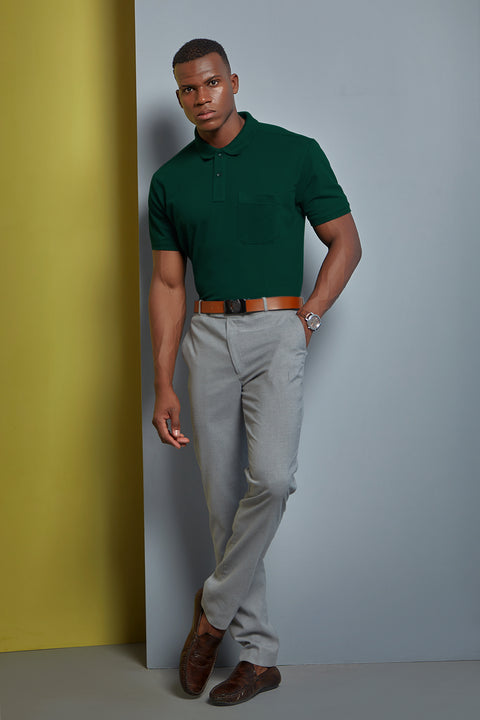 Buy 50 Soft Polo Tshirt With Pocket Hunter Green Truedesign