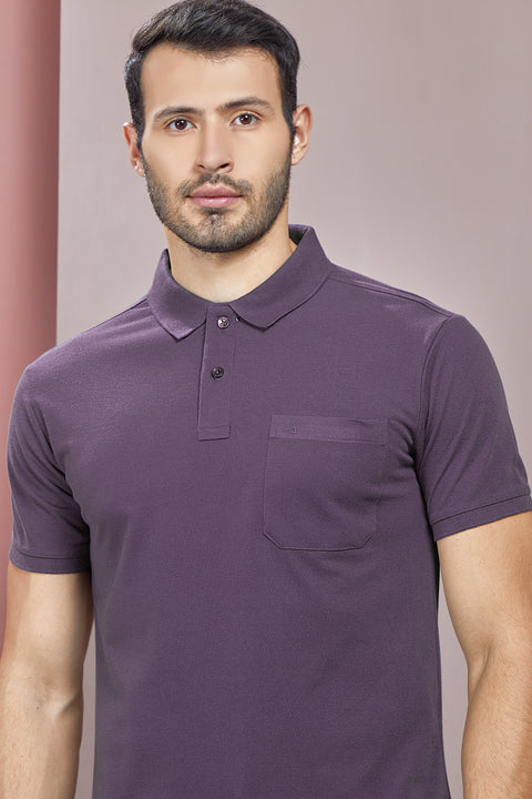 Buy 50 Soft Polo Tshirt With Pocket Intense Purple Truedesign