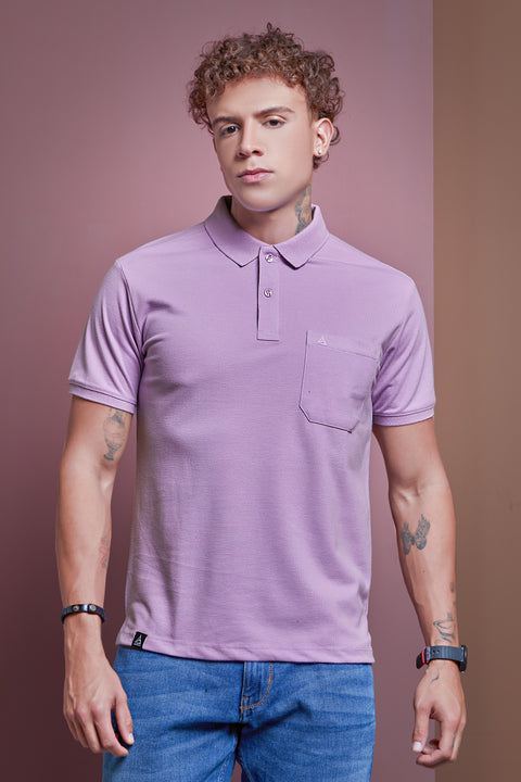 Buy 50 Soft Polo Tshirt With Pocket Light Lilac Truedesign