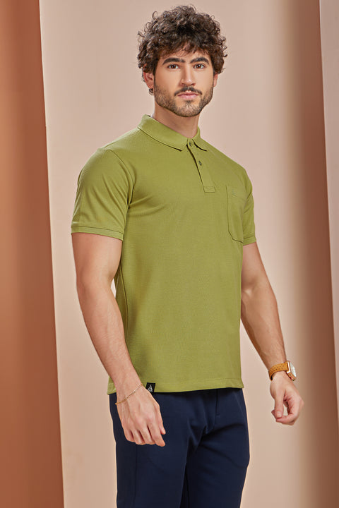 Buy 50 Soft Polo Tshirt With Pocket Lime Green Truedesign