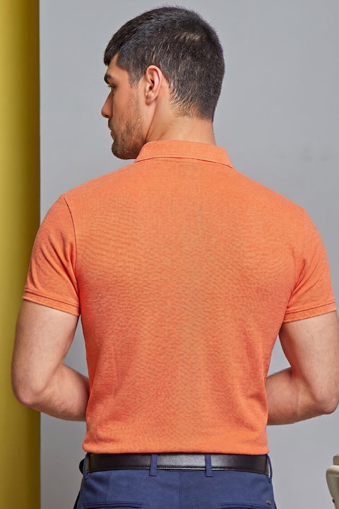 Buy 50 Soft Polo Tshirt With Pocket Pastel Orange Truedesign