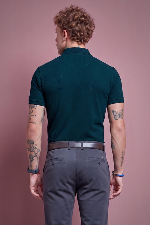 Buy 50 Soft Polo Tshirt With Pocket Peacock Blue Truedesign