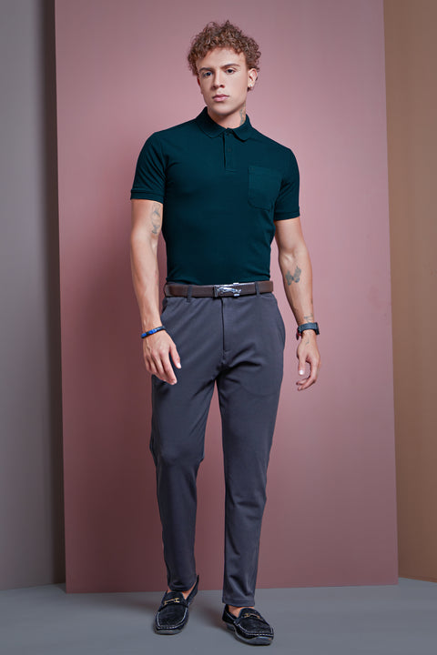 Buy 50 Soft Polo Tshirt With Pocket Peacock Blue Truedesign