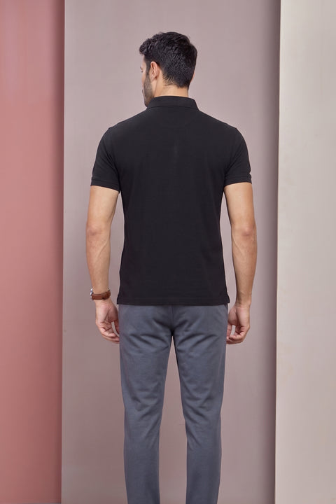 Buy 50 Soft Polo Tshirt With Pocket Raven Black Truedesign
