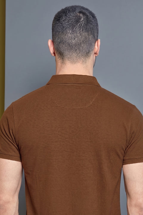 Buy 50 Soft Polo Tshirt With Pocket Sepia Brown Truedesign