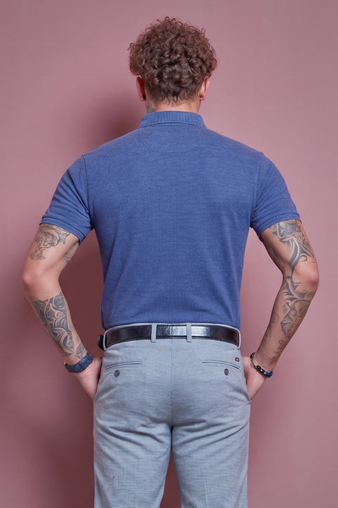 Buy 50 Soft Polo Tshirt With Pocket Slate Blue Truedesign