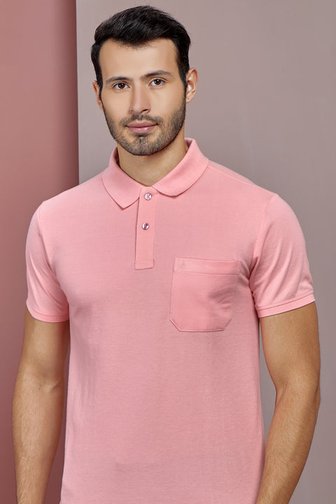 Buy 50 Soft Polo Tshirt With Pocket Spanish Pink Truedesign