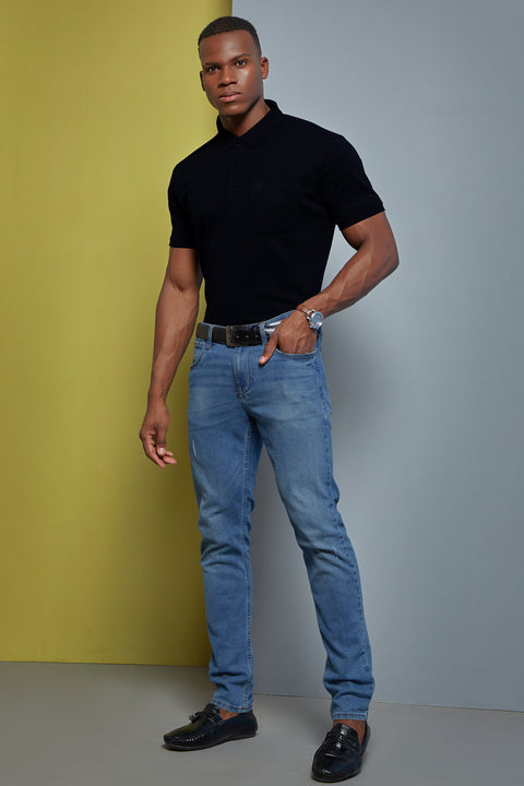 Buy 50 Soft Polo Tshirt With Pocket True Navy Truedesign
