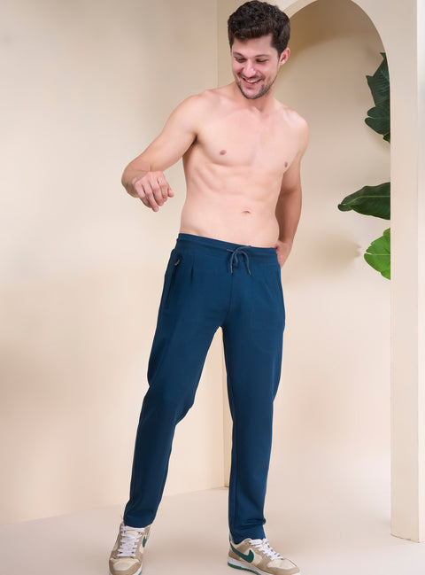 Buy Truedesign Scala Soild Track Pant Peacock Blue Online
