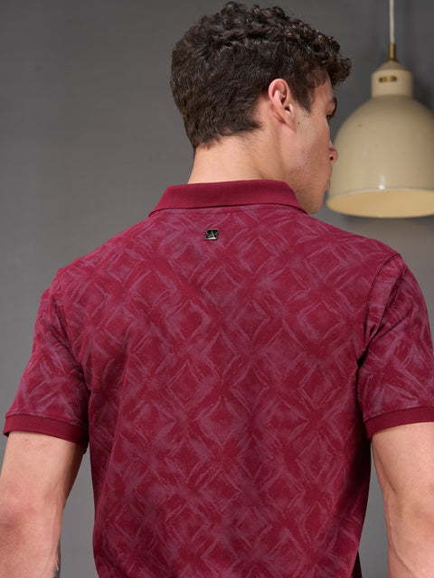 Buy Accent Polo Tshirt AOP Classic Maroon Truedesign
