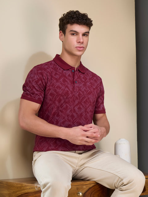 Buy Accent Polo Tshirt AOP Classic Maroon Truedesign