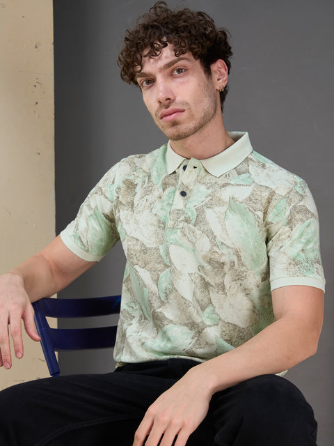 Buy Accent Polo Tshirt AOP Coral Green Truedesign