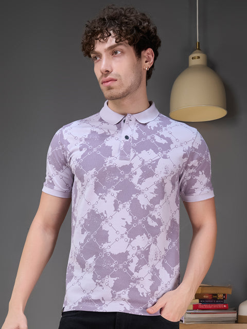 Buy Accent Polo Tshirt AOP Dim Lilac Truedesign