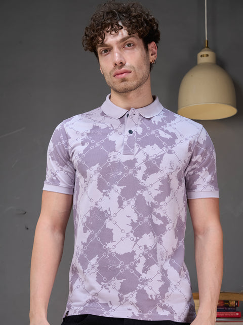 Buy Accent Polo Tshirt AOP Dim Lilac Truedesign