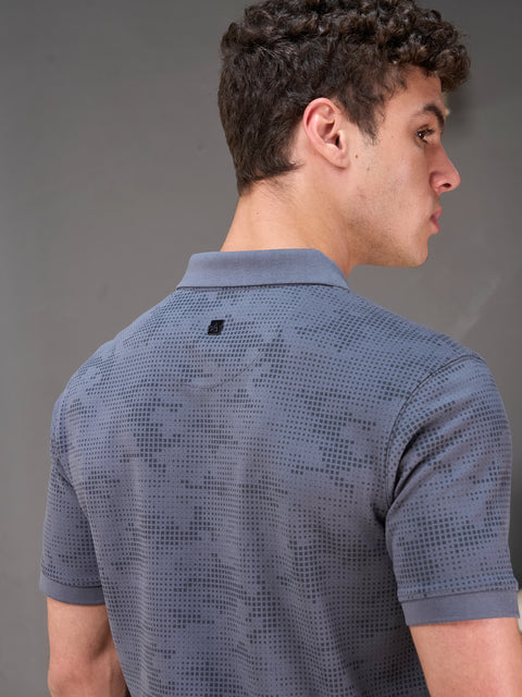 Buy Accent Polo Tshirt AOP Ebony Grey Truedesign
