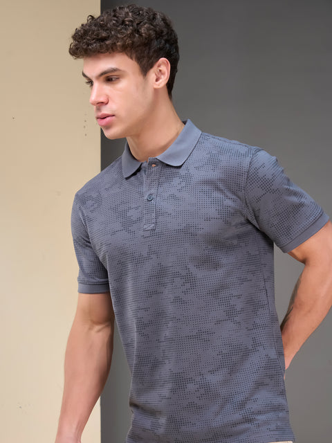 Buy Accent Polo Tshirt AOP Ebony Grey Truedesign