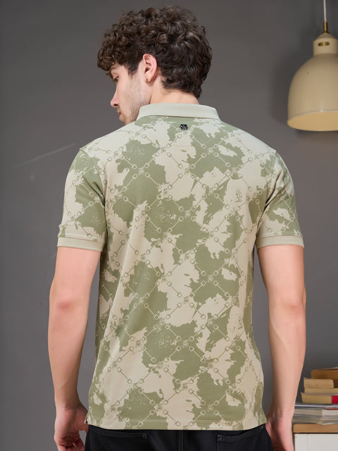 Buy Accent Polo Tshirt AOP Oyster Green Truedesign