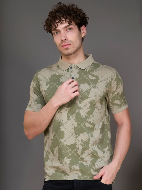 Buy Accent Polo Tshirt AOP Oyster Green Truedesign