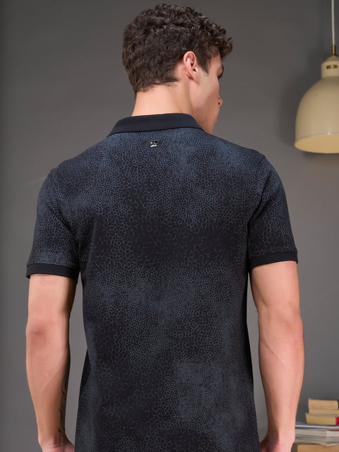 Buy Accent Polo Tshirt AOP Raven Black Truedesign