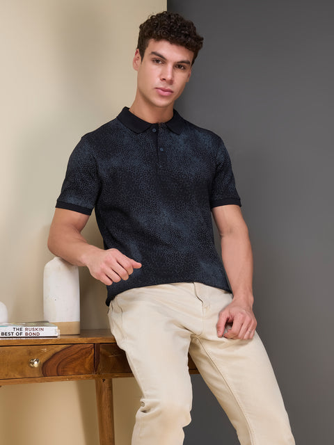 Buy Accent Polo Tshirt AOP Raven Black Truedesign