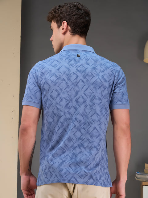 Buy Accent Polo Tshirt AOP Slate Blue Truedesign