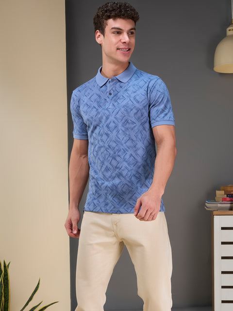 Buy Accent Polo Tshirt AOP Slate Blue Truedesign