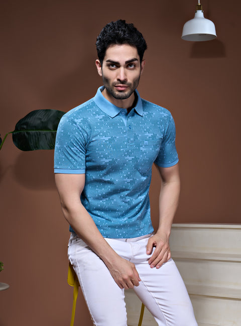 Buy Accord Polo Tshirt AOP Summer Blue Truedesign