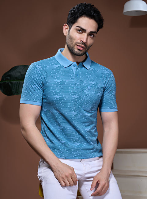 Buy Accord Polo Tshirt AOP Summer Blue Truedesign