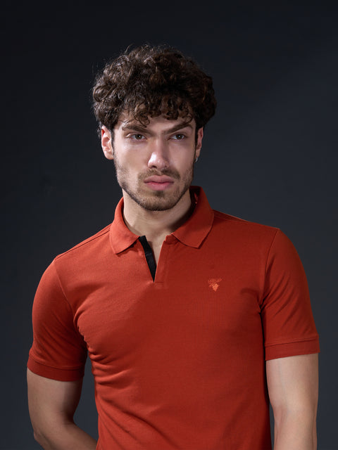 Buy Astrox Soild Polo Tshirt Burnt Orange Truedesign