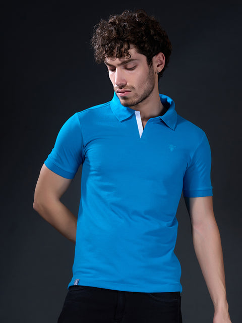 Buy Astrox Soild Polo Tshirt Cyan Blue Truedesign