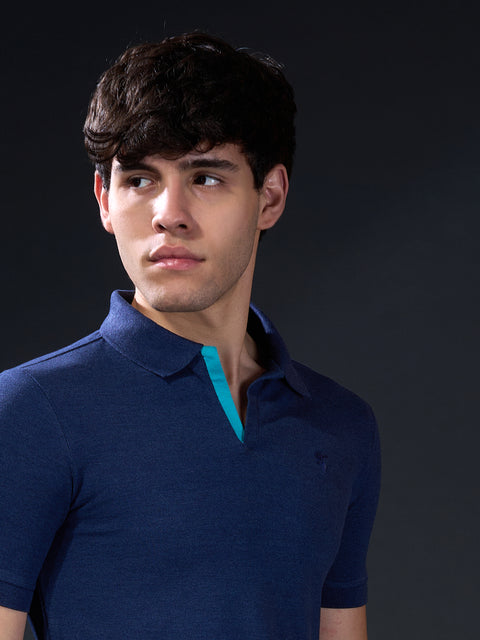 Buy Astrox Soild Polo Tshirt Denim Melange Truedesign