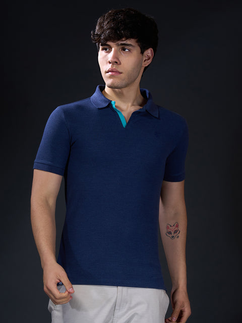 Buy Astrox Soild Polo Tshirt Denim Melange Truedesign