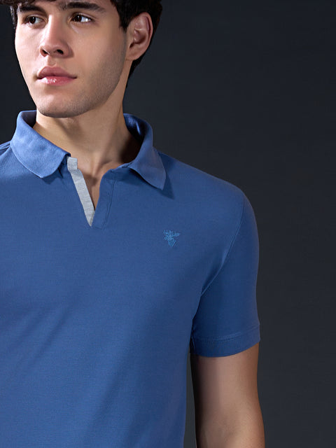 Buy Astrox Soild Polo Tshirt Slate Blue Truedesign