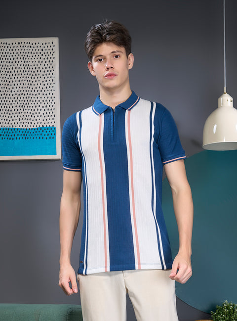 Buy Avio Polo Tshirt Blue & White Truedesign