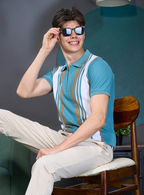 Buy Avio Polo Tshirt Green & Brown Truedesign