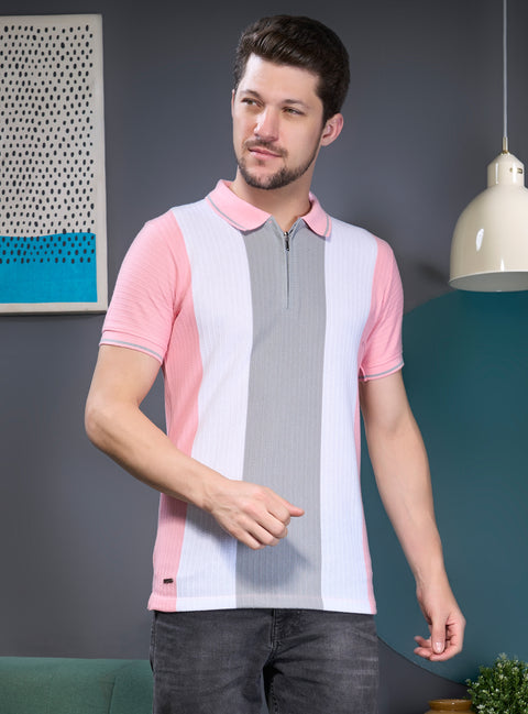 Buy Avio Polo Tshirt Pink & Grey Truedesign