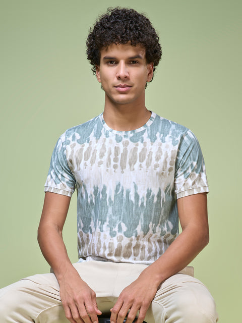 Buy Truedesign Barlow Round Neck Tshirt Forest Green & Beige Online